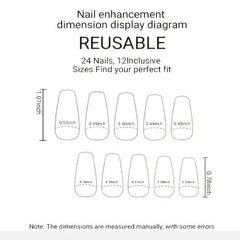 24 pcs Square French Tip Press On Nails Full Cover Artificial Nails
