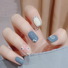 24 pcs Square French Tip Press On Nails Full Cover Artificial Nails
