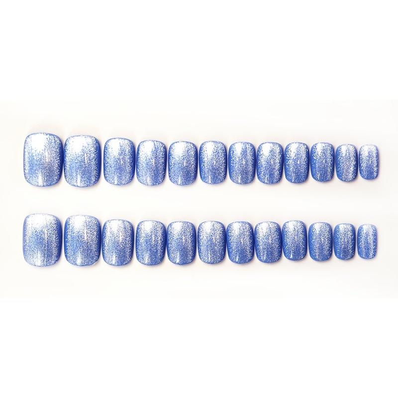 24 pcs Y2K Bling Press On Nails with Glue Stickers for Women