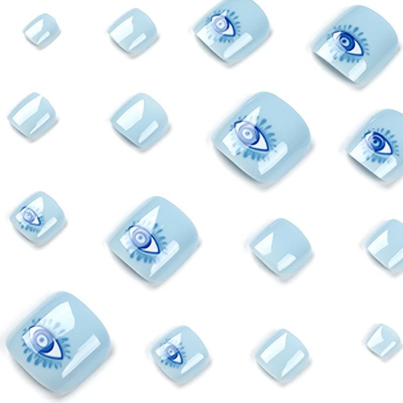 Evil Eye Press On Toenails False Toe Nails