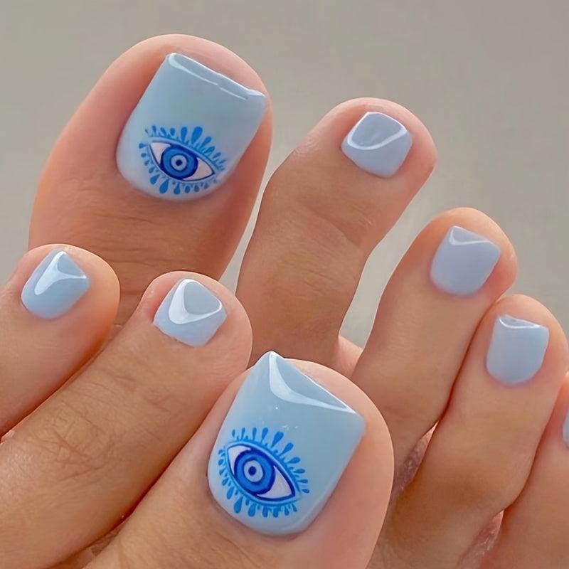 Evil Eye Press On Toenails False Toe Nails