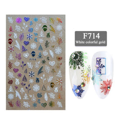 Christmas Nail Sticker 3D Snowflake Golden X-ray Nail Decoration Sticker