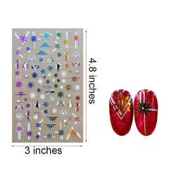 Christmas Nail Sticker 3D Snowflake Golden X-ray Nail Decoration Sticker
