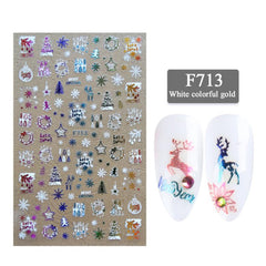 Christmas Nail Sticker 3D Snowflake Golden X-ray Nail Decoration Sticker