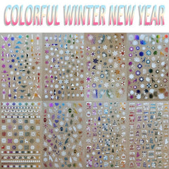 Christmas Nail Sticker 3D Snowflake Golden X-ray Nail Decoration Sticker