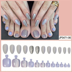 48pcs Silver Glitter Press On Nails French Tips Full Cover False Nails 48 Styles
