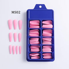 100 pcs Ballerina Press On Nails Long Red Nude Acrylic Tips