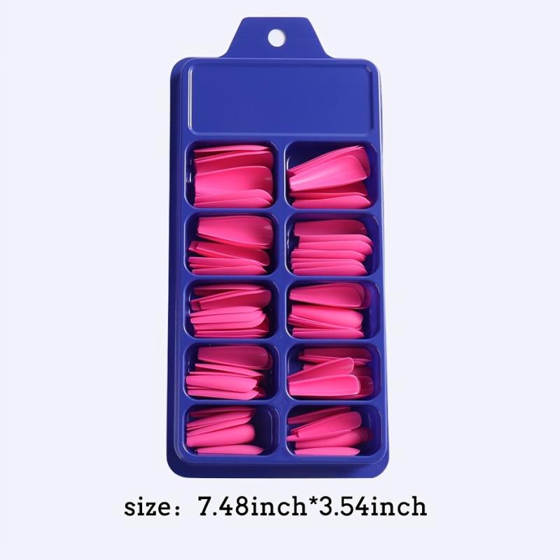 100 pcs Ballerina Press On Nails Long Red Nude Acrylic Tips