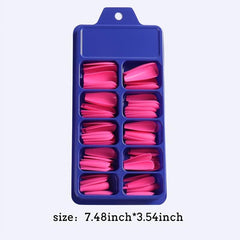 100 pcs Ballerina Press On Nails Long Red Nude Acrylic Tips
