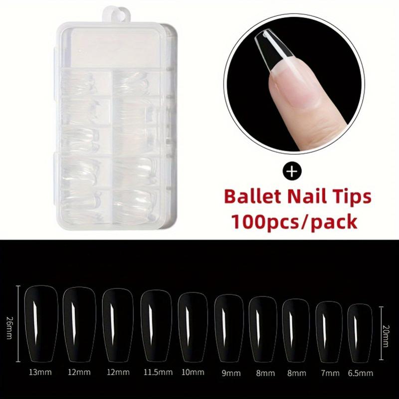 100pcs Clear Soft Gel Nail Tips Pre-shaped False Nails for Manicure DIY