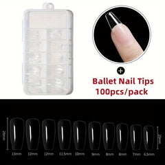 100pcs Clear Soft Gel Nail Tips Pre-shaped False Nails for Manicure DIY