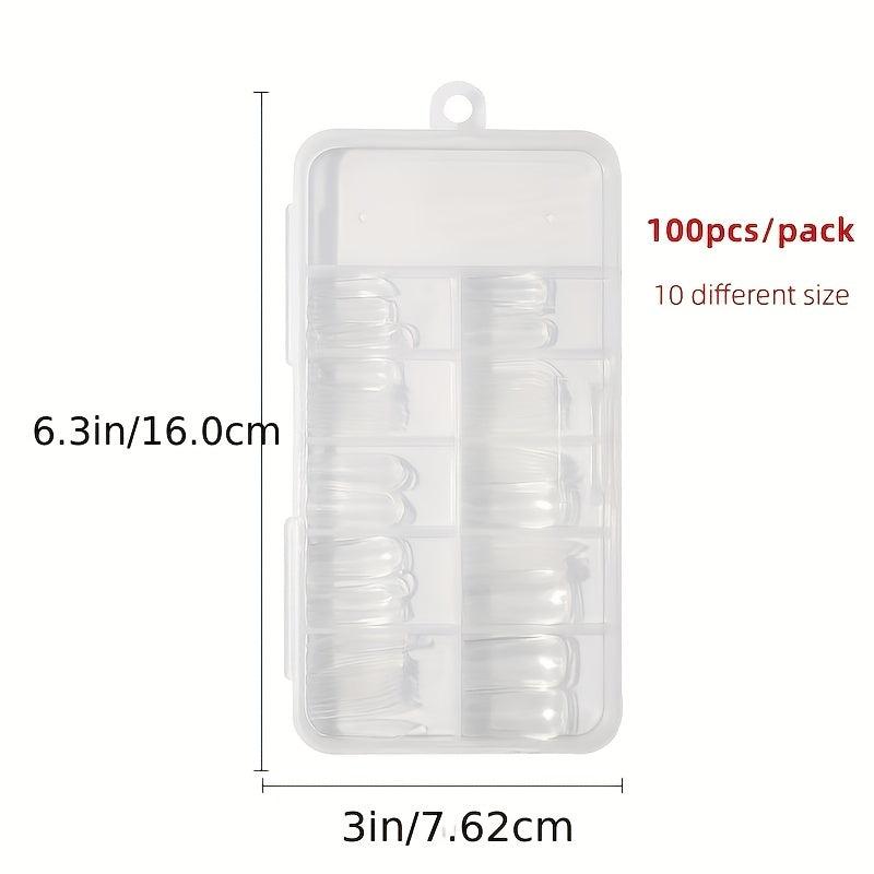 100pcs Clear Soft Gel Nail Tips Pre-shaped False Nails for Manicure DIY