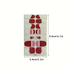 2 Sheets Christmas Nail Stickers Full Nail Wraps Adhesive Nail Polish Stickers