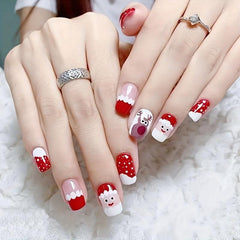 2 Sheets Christmas Nail Stickers Full Nail Wraps Adhesive Nail Polish Stickers