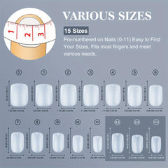 300pcs Soft Gel Nail Tips Matte Acrylic False Nail Tips
