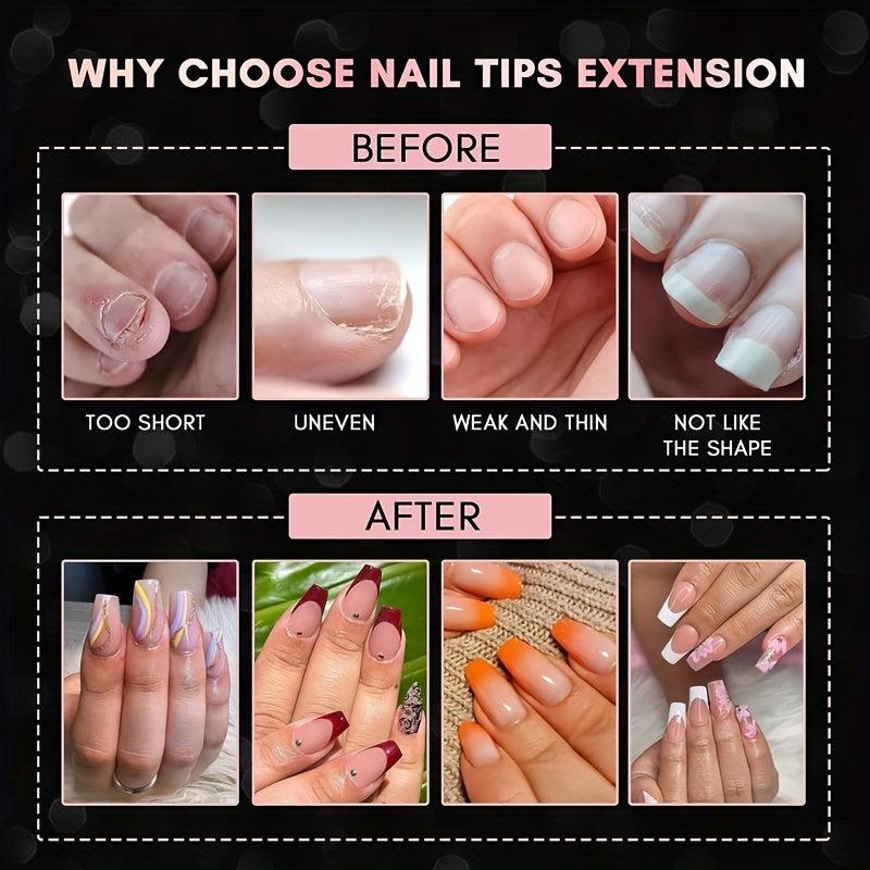 500pcs Soft Gel Nail Tips Pre-shaped False Nail Tips For Nail Extension