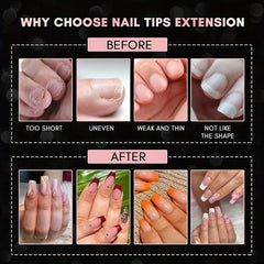 500pcs Soft Gel Nail Tips Pre-shaped False Nail Tips For Nail Extension