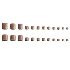 24 Pcs Edge Love Toenails with Jelly Finish