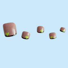 24 Pcs Edge Love Toenails with Jelly Finish