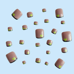 24 Pcs Edge Love Toenails with Jelly Finish