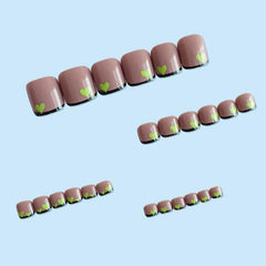24 Pcs Edge Love Toenails with Jelly Finish