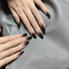 24pcs French Tip Press On Nails Long Coffin Shape Full Cover False Nails