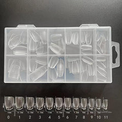 120pcs Matte Clear Acrylic Nail Tips Short Ballet Shaped False Nail Tips