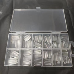 120pcs Matte Clear Acrylic Nail Tips Short Ballet Shaped False Nail Tips