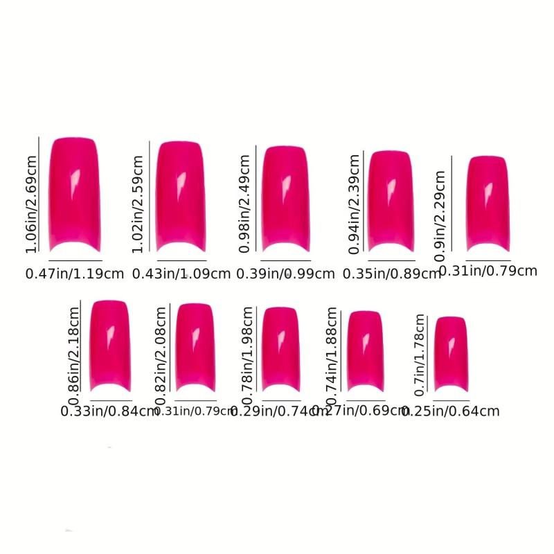 500PCS French Style Acrylic Artificial Nail Tips 10 Sizes for Manicure
