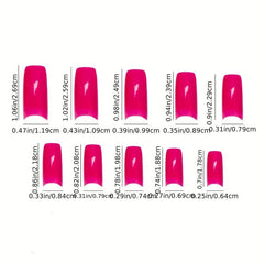 500PCS French Style Acrylic Artificial Nail Tips 10 Sizes for Manicure