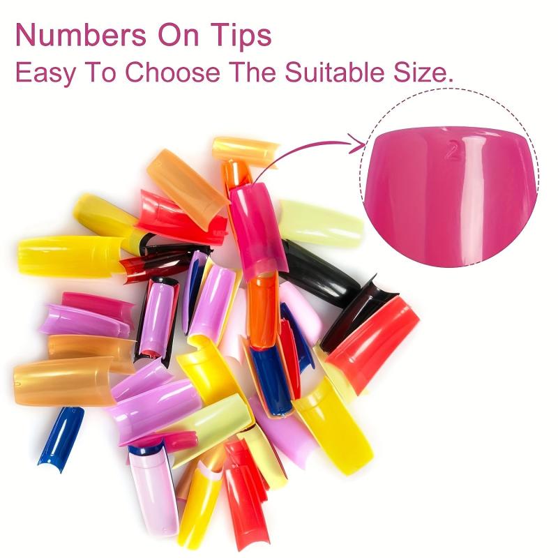 500PCS French Style Acrylic Artificial Nail Tips 10 Sizes for Manicure