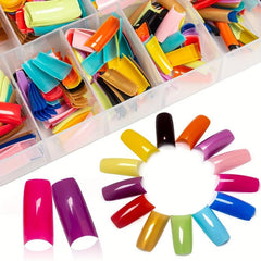 500PCS French Style Acrylic Artificial Nail Tips 10 Sizes for Manicure