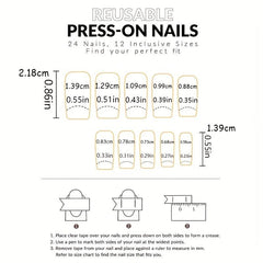 Glitter Gradient Grey Marble Press On Coffin Nails