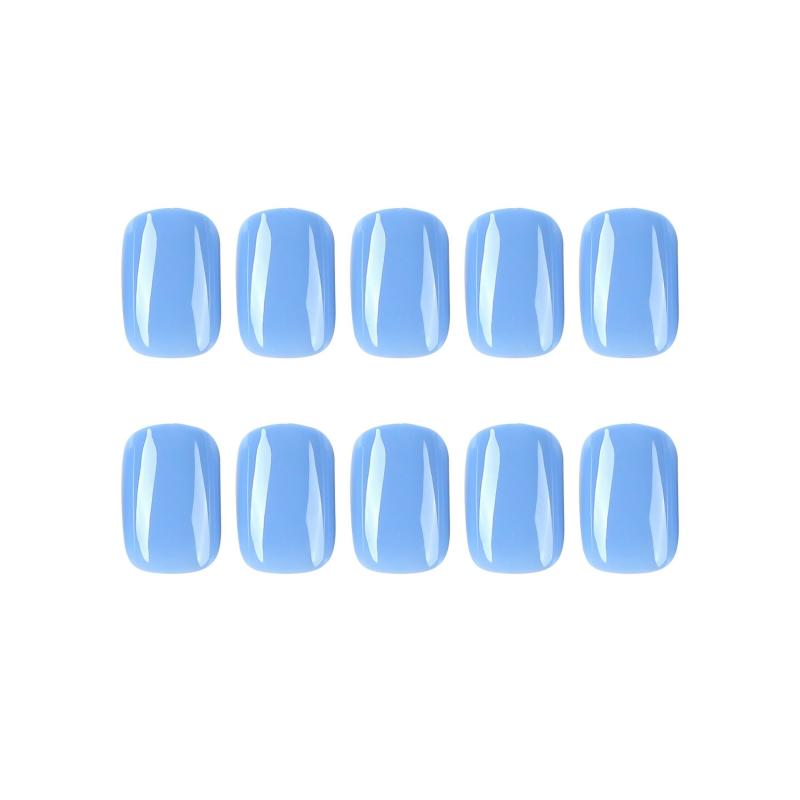 24pcs Short Square False Nails for Daily Wear