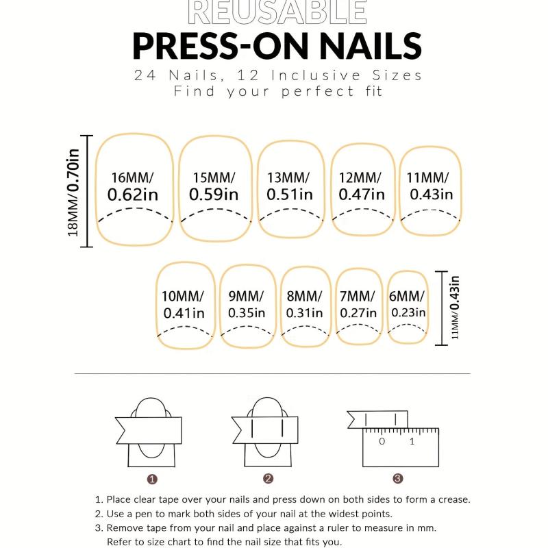 24pcs Short Square False Nails for Daily Wear