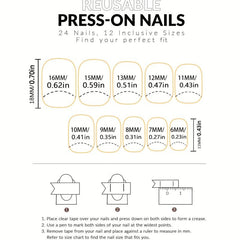 24pcs Short Square False Nails for Daily Wear