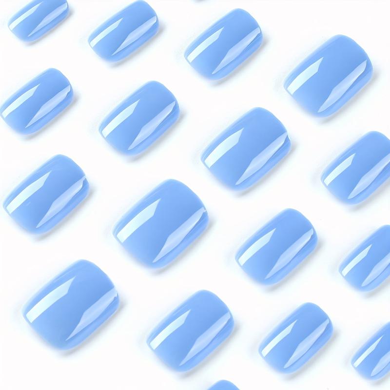 24pcs Short Square False Nails for Daily Wear