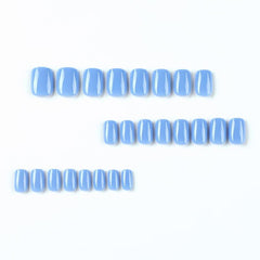 24pcs Short Square False Nails for Daily Wear