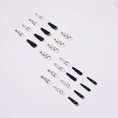 24 pcs Leopard Print Butterfly False Nails with Jelly Glue and Nail File
