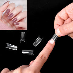 500pcs Clear Acrylic Nail Tips Long Square False Nails