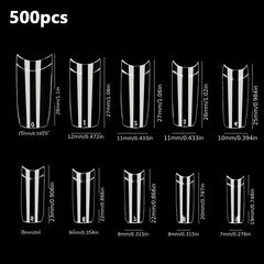 500pcs Clear Acrylic Nail Tips Long Square False Nails