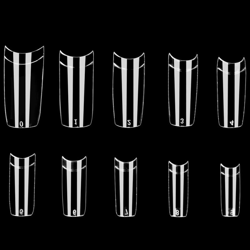 500pcs Clear Acrylic Nail Tips Long Square False Nails
