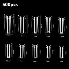 500pcs Clear Acrylic Nail Tips Long Square False Nails
