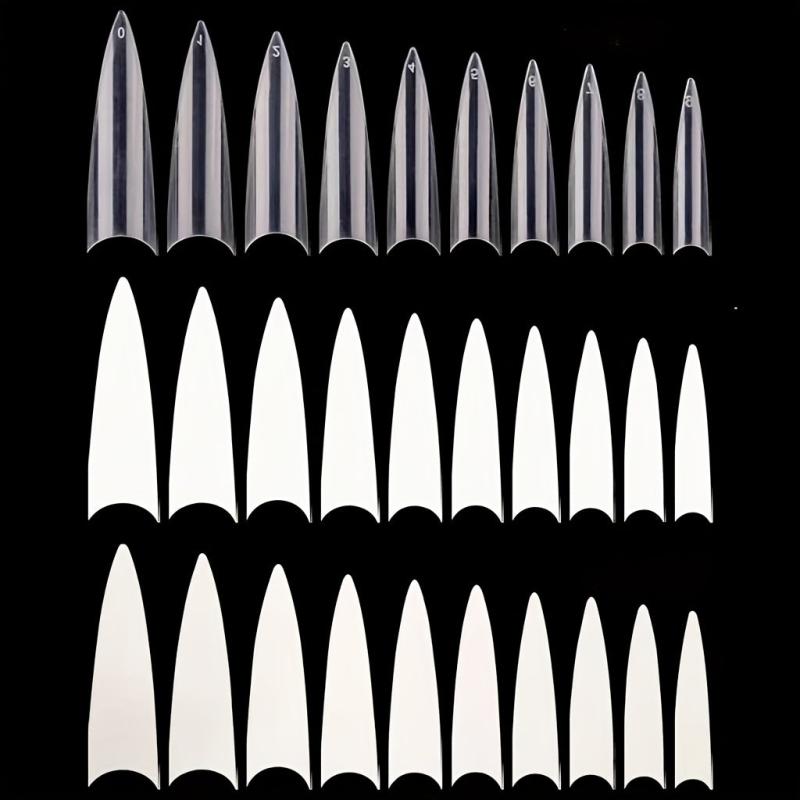 500pcs Soft Gel Nail Tips Clear Acrylic Nail Tips Long Stiletto False Nail Tips