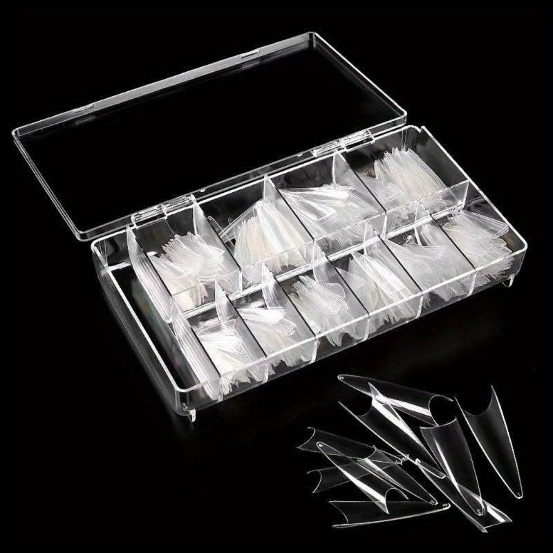 500pcs Soft Gel Nail Tips Clear Acrylic Nail Tips Long Stiletto False Nail Tips