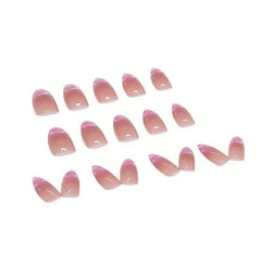 24pcs Glossy Clouds Stiletto Press On Nails French Y2K Style + File