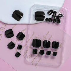 24pcs Glossy False Toenails Sweet & Full Cover Press Ons