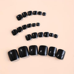 24pcs Glossy False Toenails Sweet & Full Cover Press Ons