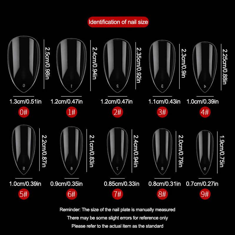 500 Pcs Clear Almond Nail Tips Soft Gel Short Full Cover False Press On Nails