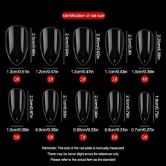 500 Pcs Clear Almond Nail Tips Soft Gel Short Full Cover False Press On Nails